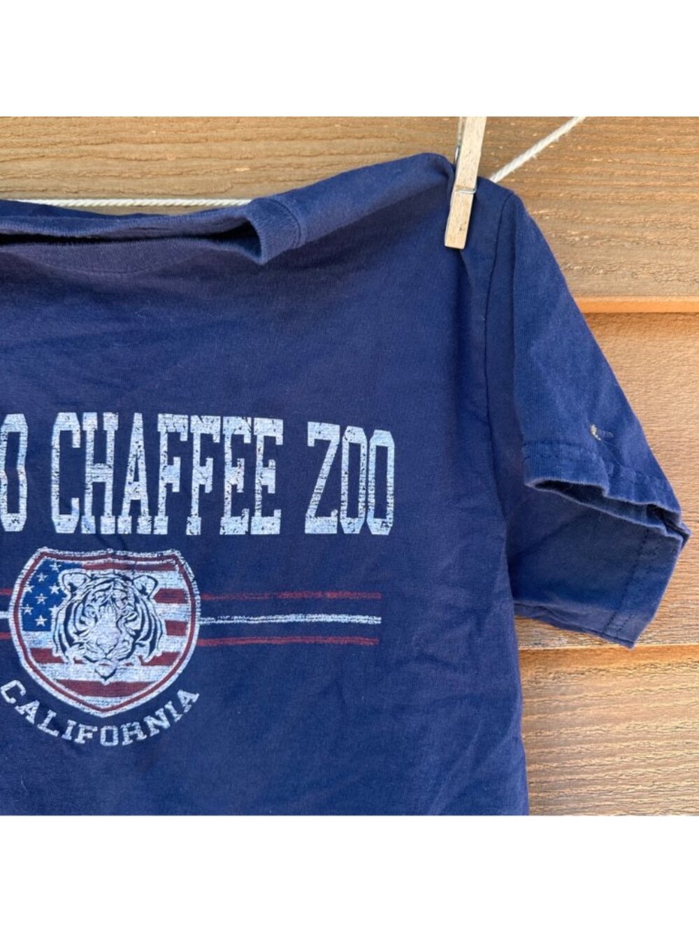 Fresno Chaffee Zoo California Navy Blue Short Sleeve T-Shirt With Tiger Graphic - Picture 7 of 12